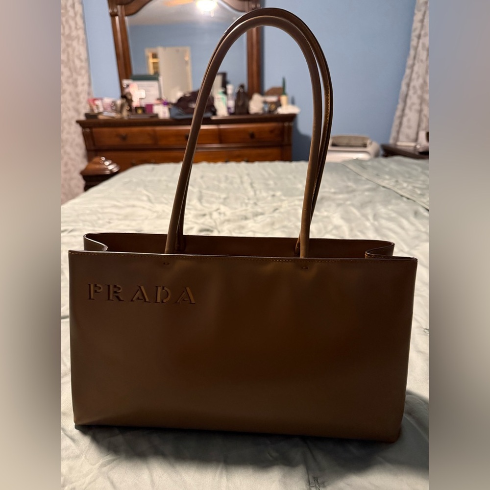 Prada Boxcalf Tan Leather Bag